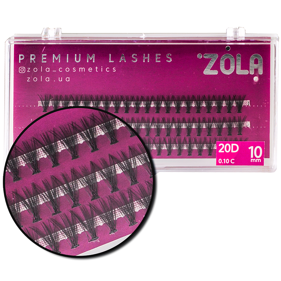 ZOLA Вії-пучки 20D 10 mm