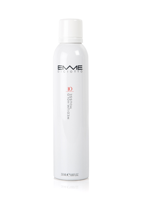 Мус для волосся середньої фіксації 10 MEDIUM-HOLD MOUSSE , купити мус для волосся , емме мус , emme diciotto ,  пінка для укладки волосся , пінка для волосся середньої фіксації 