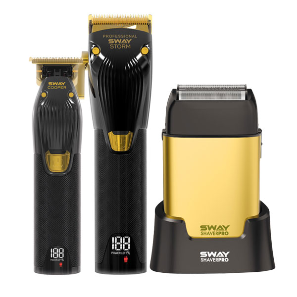 Перукарський набір для стрижки 3 в 1 Sway Storm, Cooper, Shaver Pro Gold
