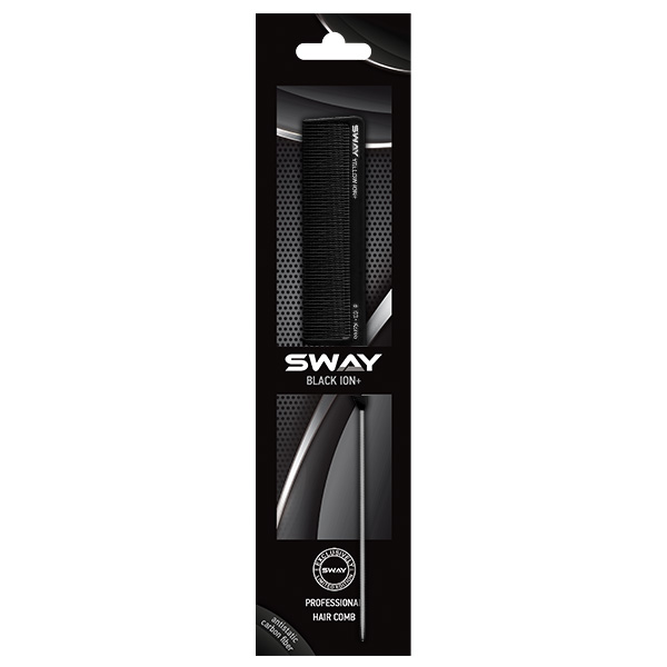 Перукарський гребінець з металевим шпикулем Sway Black Ion+ 103 - фото 4