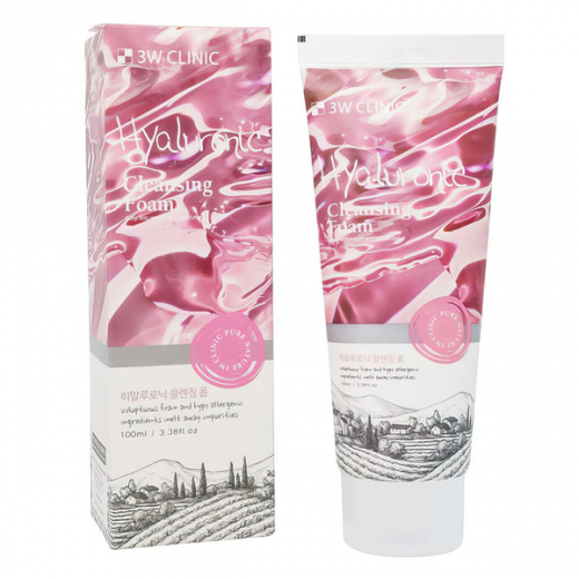 Пінка для вмивання 3W CLINIC HYALURONIC CLEANSING FOAM, 100 мл - фото 1