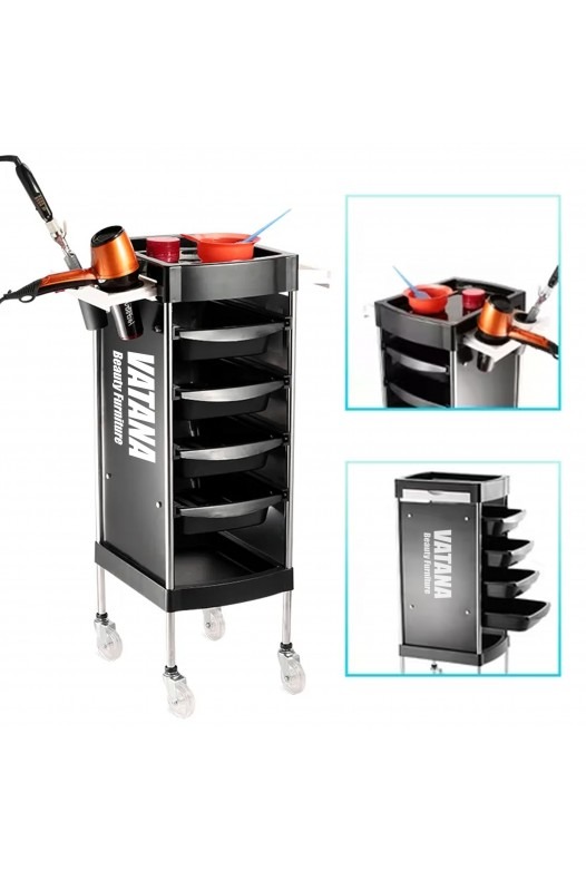 Візок перукарський для салонів краси на 4 робочих відділень металевий