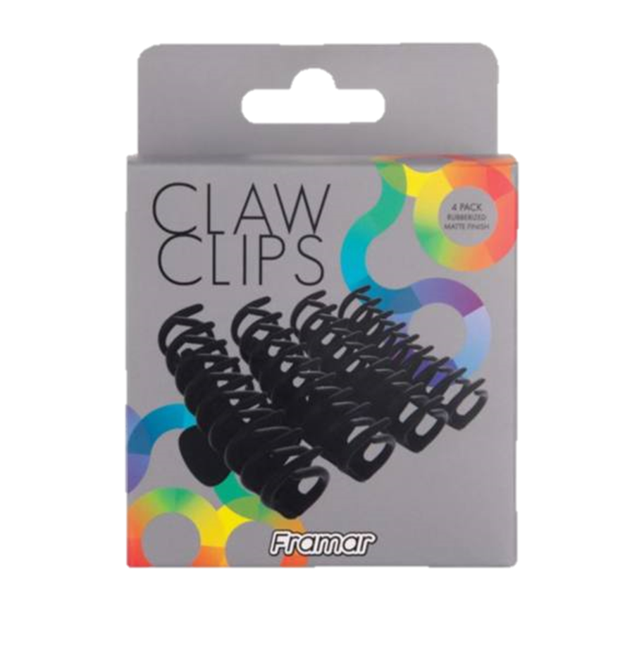 Набір зажимів для волосся краб Claw Clips Black 4 шт 