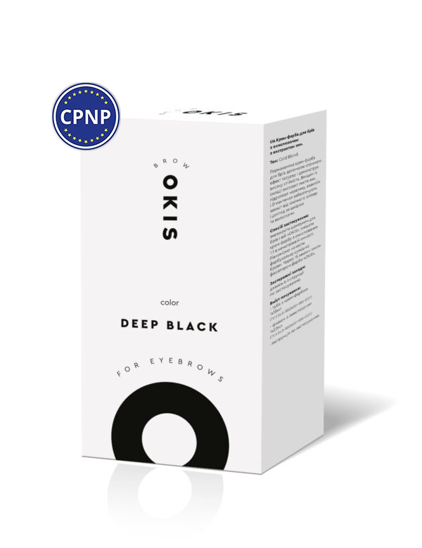 Крем-фарба для брів DEEP BLACK з окислювачем з екстрактом хни OKIS BROW 15 мл