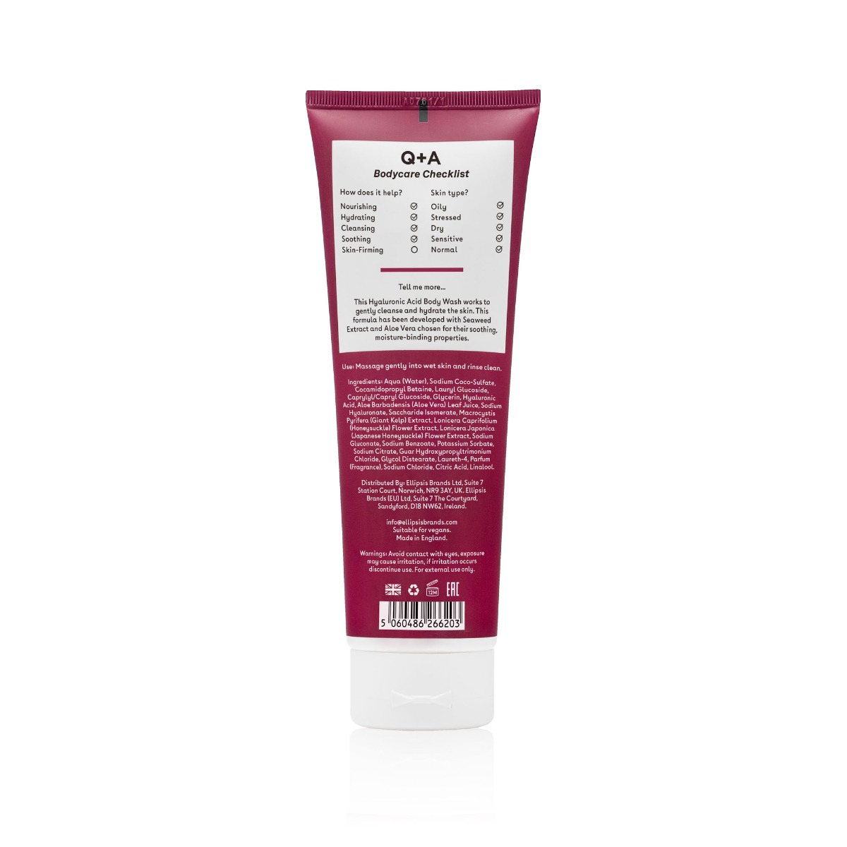 Очищуючий гель для тіла з гіалуроновою кислотою Q+A Hyaluronic Acid Body Wash 250ml - фото 2