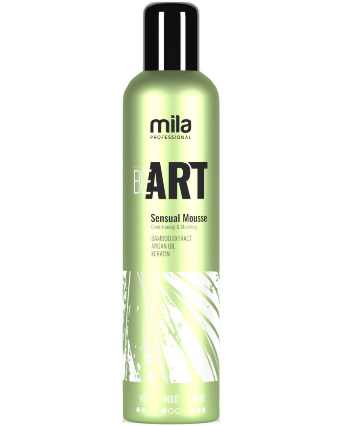 мус для волосся , пінка для волосся , sensual mousse , стайлінг , бамбукова пінка для волосся , міла стайлінг , mila professional , моделюючий мус