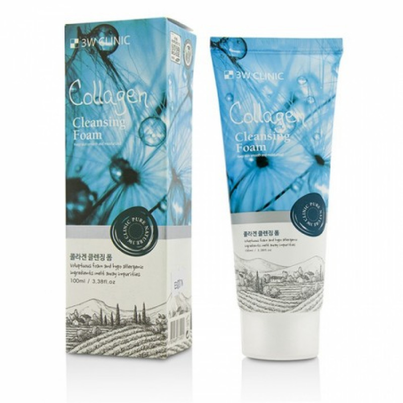Пінка для вмивання 3W CLINIC COLLAGEN CLEANSING FOAM , 100 мл