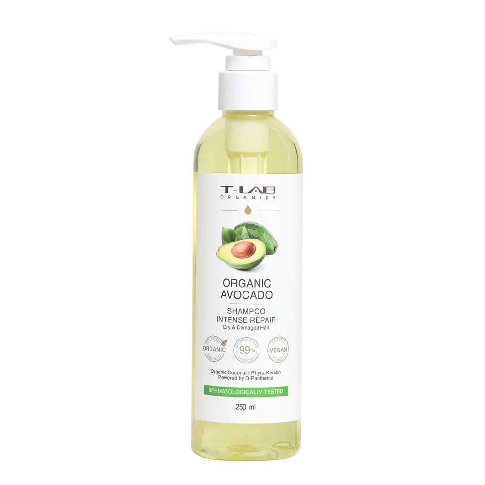 Шампунь для сухого та пошкодженого волосся T-Lab Organics Organic Avocado Shampoo, 250мл