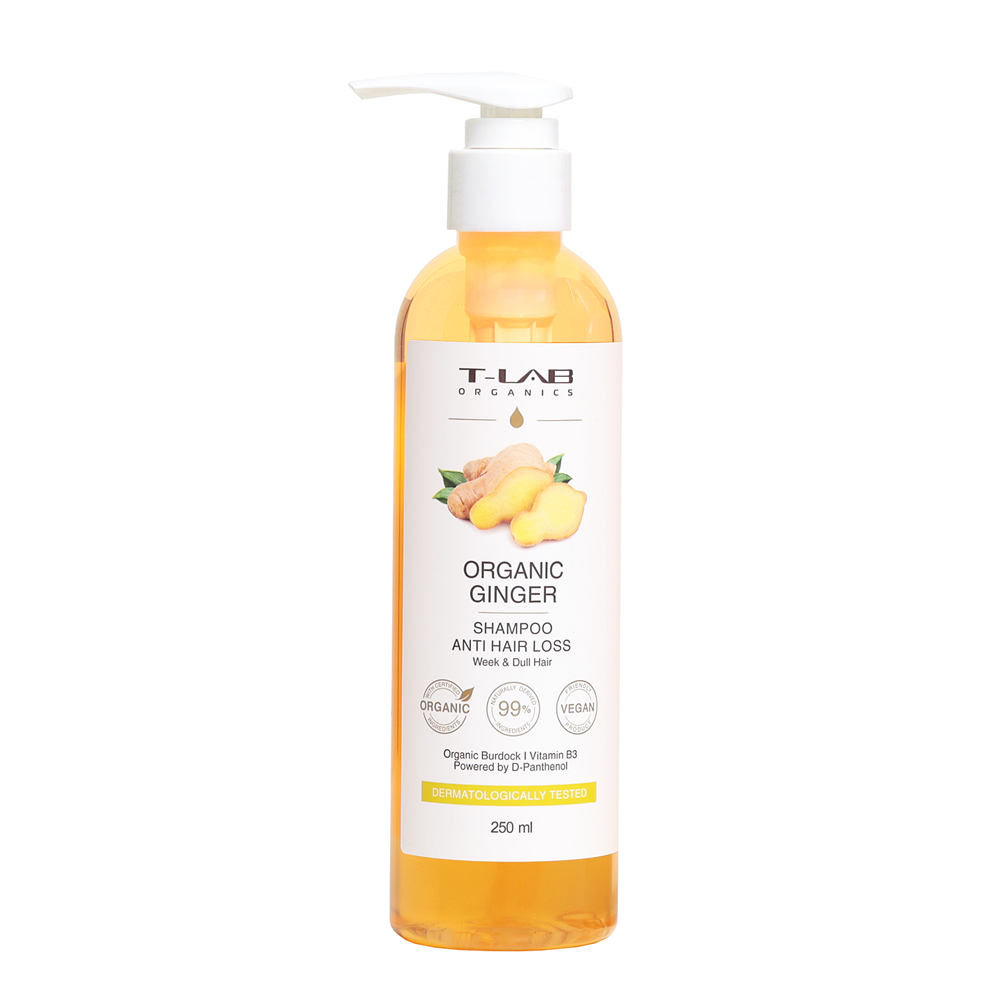 Шампунь для ослабленого та тьмяного волосся T-Lab Organics Organic Ginger Shampoo, 250мл