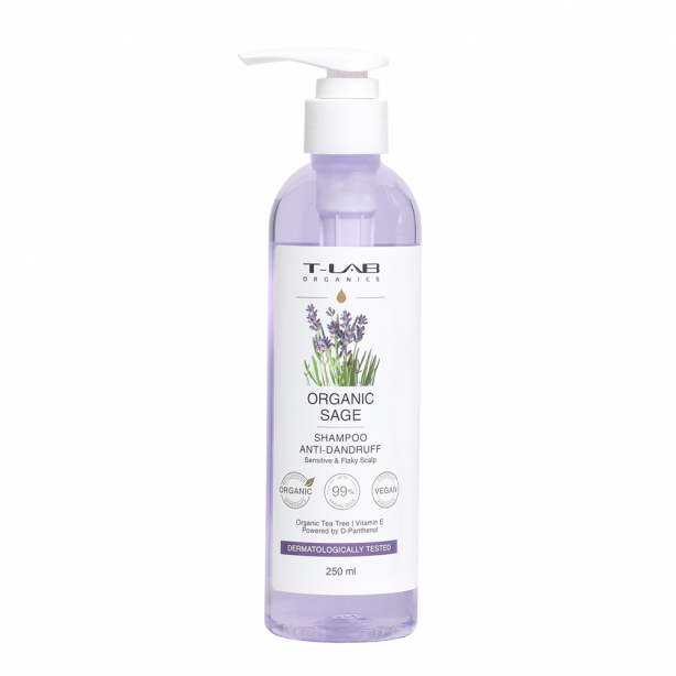 Шампунь проти лупи T-Lab Organics Organic Sage Shampoo, 250мл