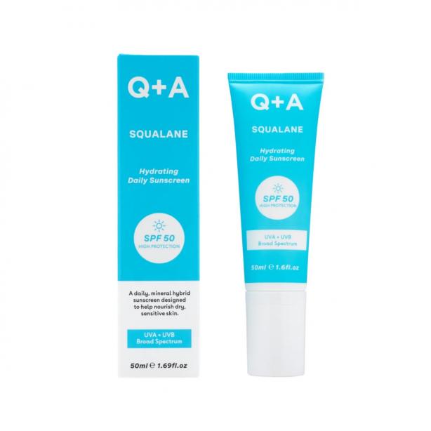 Зволожуючий сонцезахисний крем для обличчя Q+A Squalane Hydrating Daily Sunscreen 50ml