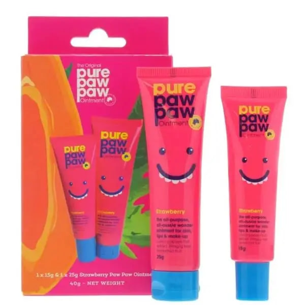 Набір відновлюючих бальзамів для губ Pure Paw Paw Duo Strawberry 
