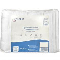 Рушники ТМ COLOReIT, 40см х 70см, спанлейс, ГЛАДКІ, нарізні, 100 шт/уп