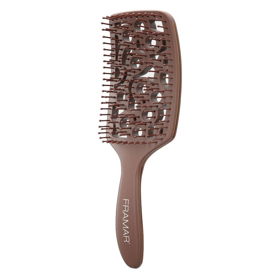 щітка Framar коричнева матова , Framar vent brush chocolate купити , щітка для розчісування довгого волосся , Framar щітка для волосся , антистатична щітка Framar, щітка vent brush відгуки , щітка лопата для густого волосся , професійна щітка для перукаря