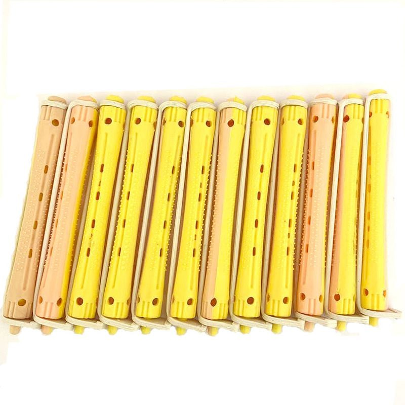 Бігуді для холодної завивки, довгі, двоколірні (комплект 12 шт.),  8 мм  905112