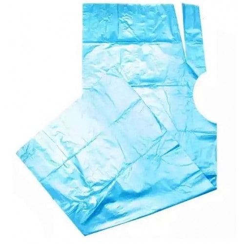 Пеньюари одноразові, поліетиленові 90смх140см, 100 шт/уп БЛАКИТНІ