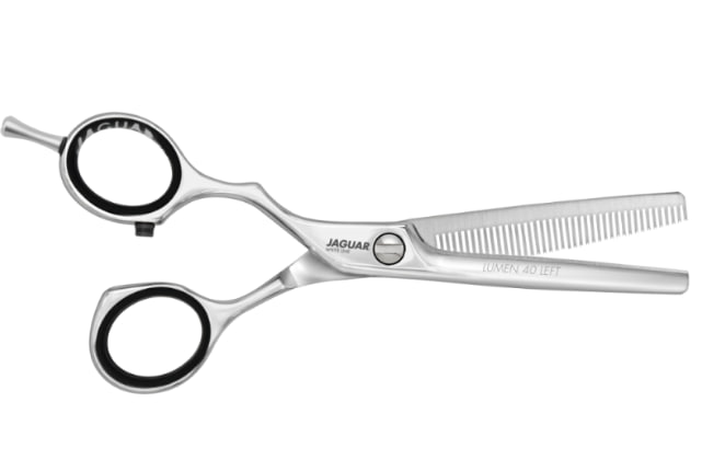 Ножиці філірувальні для шульги 5.25" 40 зубців Lumen 40 Left для стрижки професійні Jaguar White Line арт. J-48526