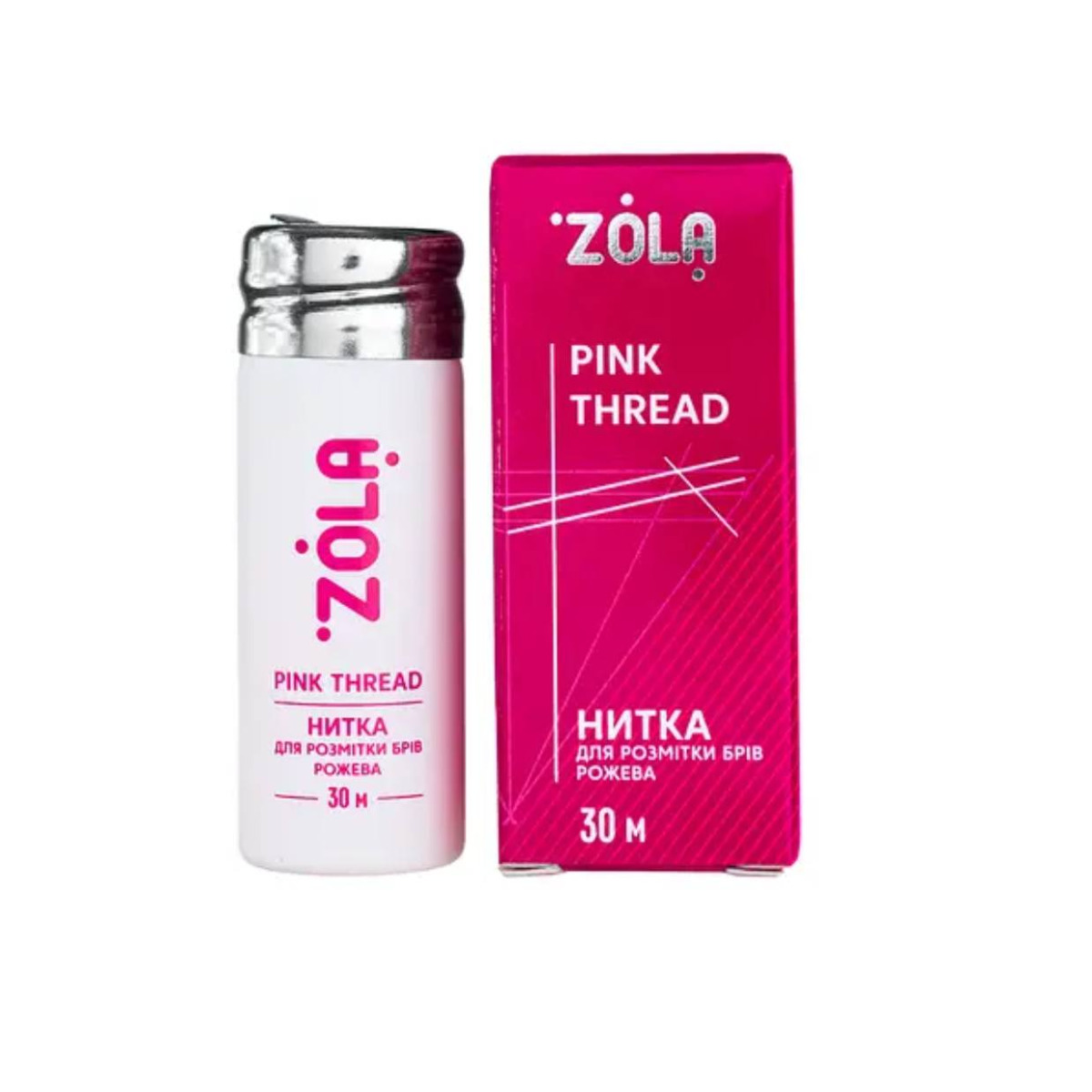 ZOLA Нитка для розмітки брів (Рожева)
