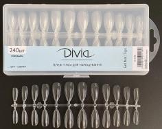 Divia - Гелеві тіпси для нарощування нігтів Мигдаль Di1581