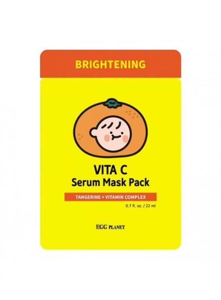 Живильна маска для обличчя з вітаміном С,EGG PLANET VITA C Serum Mask Pack, 22ml