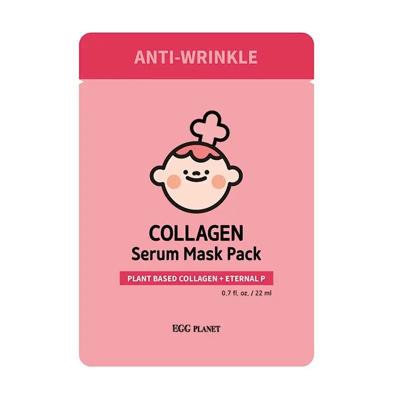 Розгладжуюча маска для обличчя з колагеном, EGG PLANET COLLAGEN Serum Mask Pack, 22ml
