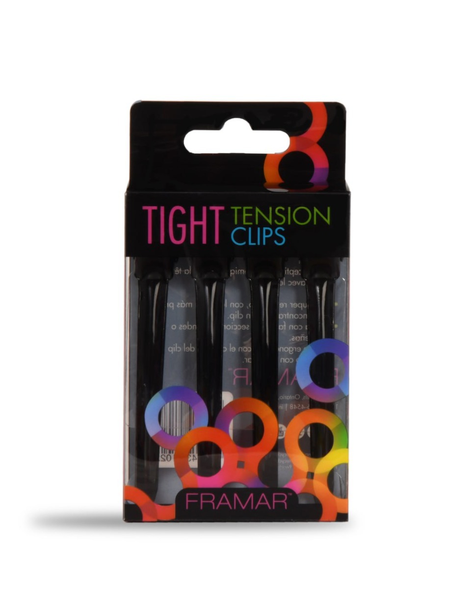 Затискачі Framar для волосся плоскі металеві чорні ,  Tight Tension Clips Black , купити металеві затискачі , професійні затискачі для колориста , купити кліпси для волосся фрамар , затисккачі framar
