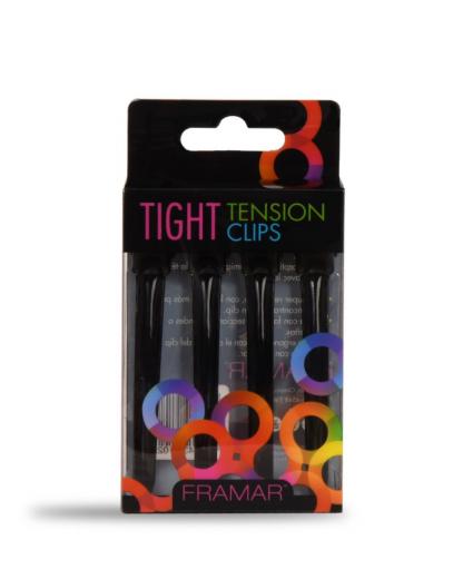 Затискачі для волосся плоскі металеві чорні Tight Tension Clips Black - фото 1