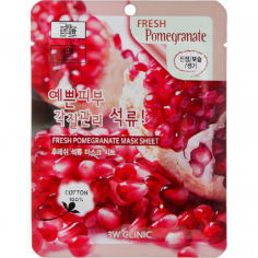 Маска для обличчя тканинна Екстракт гранату 3W CLINIC Fresh Pomegranate Mask Sheet, 23 мл