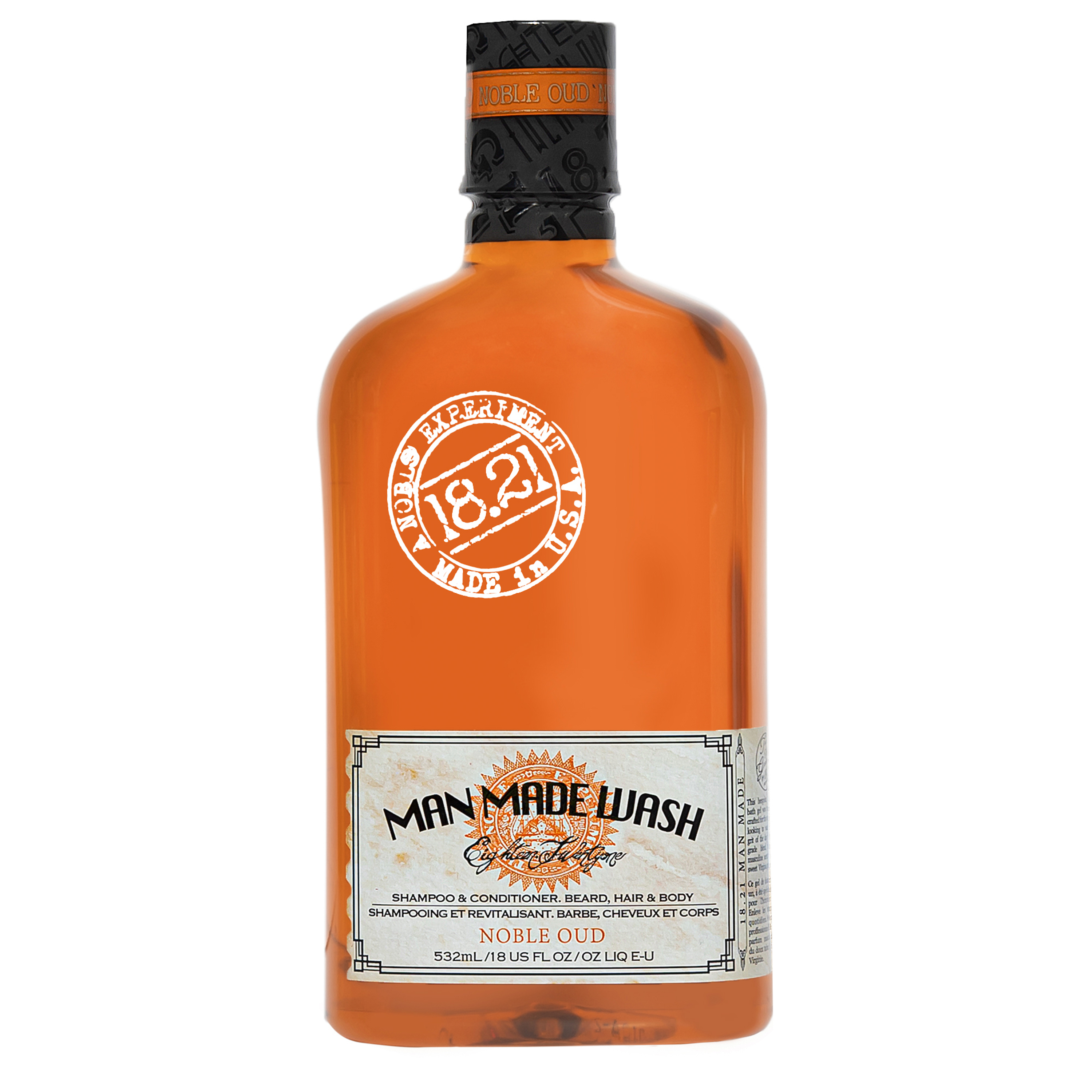 3 в 1 шампунь, кондиціонер та гель для душу для волосся, бороди  Noble Oud 532ml